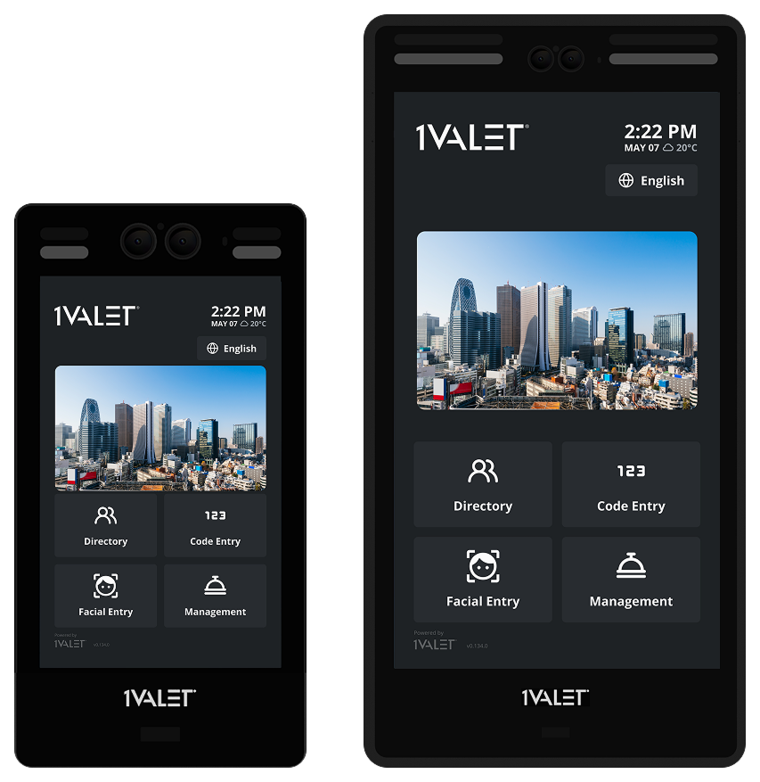1Valet's 10" and 21.5" Smart Intercom for Residential Buildings